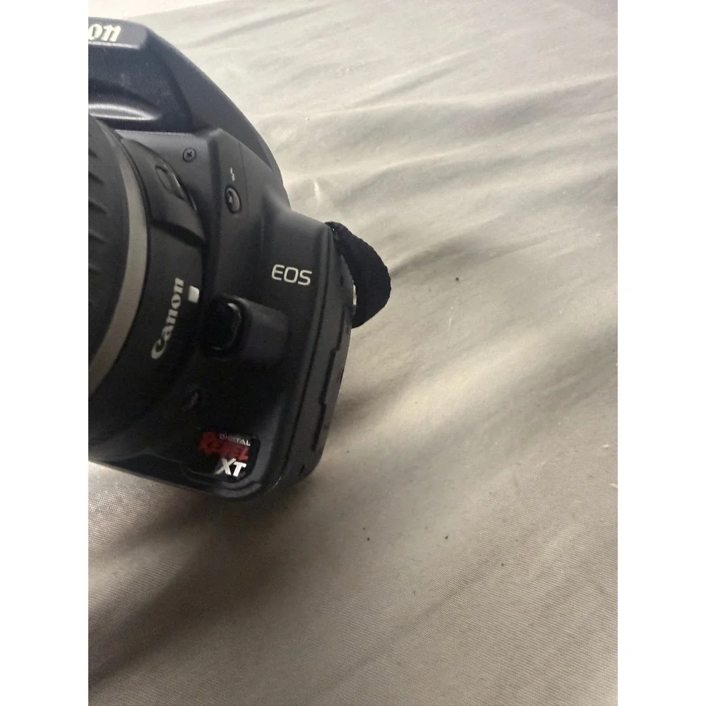 Canon EOS Digital Rebel XT DSLR Camera Black 18-55mm Lens Charger Case Bundle